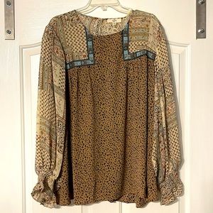 Brand new Entro Leopard Blouse. Never worn. 2X. Beautiful details